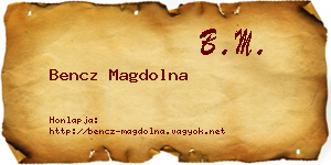 Bencz Magdolna névjegykártya
